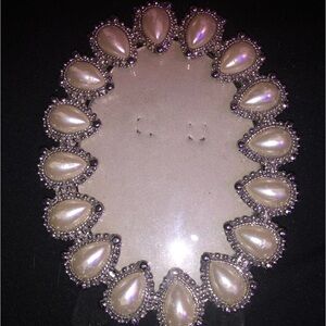 Vintage silver tone almond picture frame